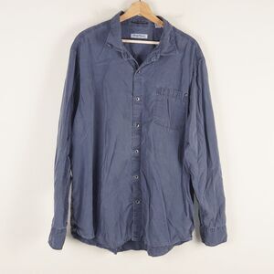 Tommy Bahama Paradise Poplin Long Sleeve Woven Blue Shirt Mens Sz XXL